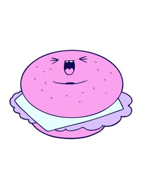 Çizgi film simit animasyonunun neon ışık efekti