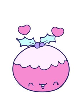 dönen kalpler tatlı noel pudinginin animasyonu