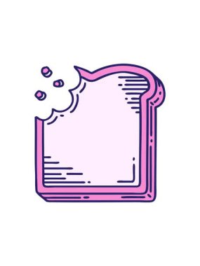 Isırılmış bir ekmek diliminin geleneksel stiliyle dövmenin parlayan radyoaktif animasyonu