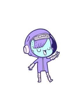 Uzay astronotu kadın tasarımının satış animasyonu