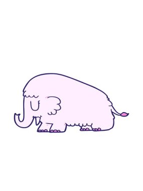 Çizgi film mamutunun hareketli animasyonu