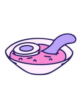 Geleneksel kase tasarımında ramen çorbasının hareketli animasyonu