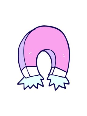 Çizgi film karikatür mıknatısının neon ışık efekti animasyonu