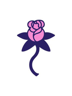 Dikkat çekici dövme animasyonu geleneksel gül stilinde