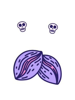 Kahve çekirdeği tasarımı imajının dönen kafatası animasyonu