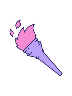 Yanan bir meşalenin ikonik dövme tarzının hareketli animasyonu