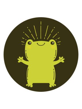 Dövme stili mutlu kurbağanın renk canlandırması