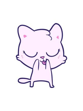 kedi çiziminin çizgi filminin hareketli animasyonu