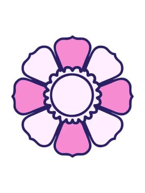 Bir dekoratif çiçeğin dövme stili karikatürünün canlandırma efektini göster