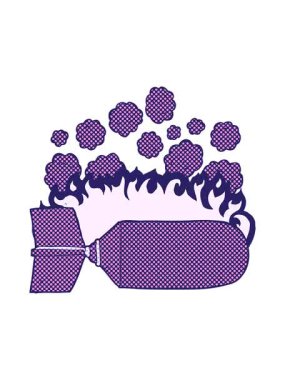 karikatür alev bombasının canlandırma efektini görüntüle