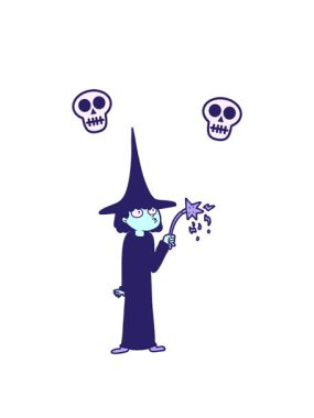 Cadı çizgi filminin kafatası animasyonu