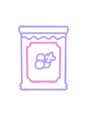 spinning motion animation of line drawing quirky cartoon blueberry jam icon