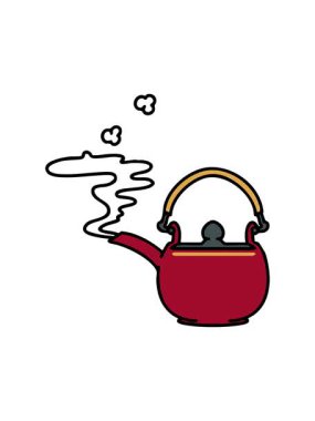 Geleneksel Japon çay demliğinin buharlı hareketli animasyonu