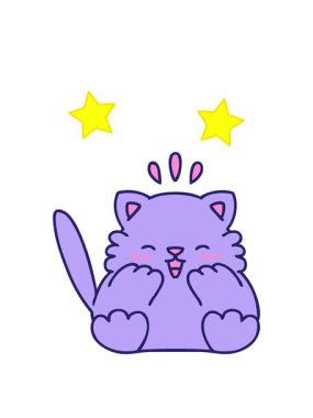 dönen yıldızlar küçük bir kedi çizgi filminin animasyonu