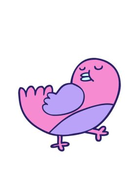 bobbing motion animation of hand drawn doodle style cartoon christmas robin