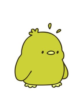 Sevimli yavru bir kuşun çiziminin renk değişimi