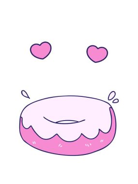 dönen kalp animasyonu el çizimi tuhaf çizgi film buzlu donut