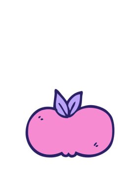 stretching up animation of cartoon doodle apple