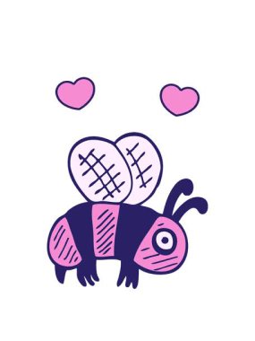 Karikatür karalama çiziminin dönen kalp animasyonu