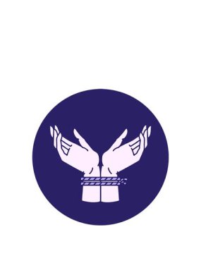 Bir çift bağlanmış elin hareketli ikonik dövme görüntüsü