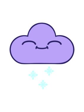 Mutlu bir kar bulutunun sevimli çizgi filminin animasyonunu görüntüle