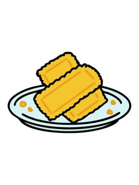 Tabaktaki kızarmış Brezilya pastellerinin neon ışık efektleri