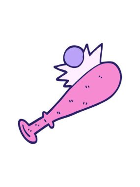 Elle çizilmiş karalama stili beyzbol sopasının basınçlı animasyonu