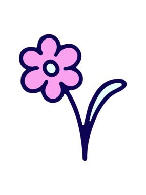 neon light effect animation of simple flower design element