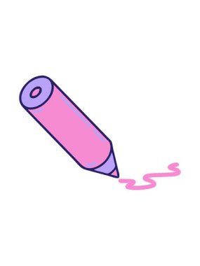 vibrating motion animation of iconic tattoo style image of a coloring pencil