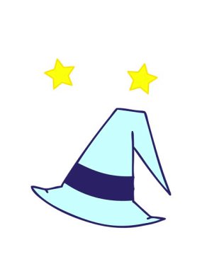 spinning stars animation of spooky witch hat design