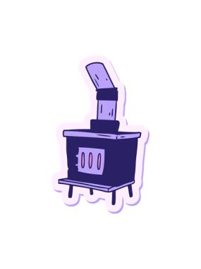 attention grabbing animation of hand drawn sticker cartoon doodle of a house furnace
