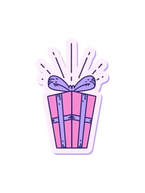 Dövme stili bir yılbaşı hediyesi yapıştırmasını salla ve duraklat