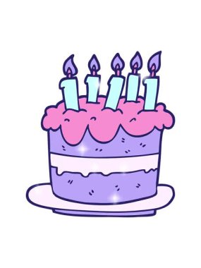 Karikatür doğum günü pastasının ışıltılı etkisi