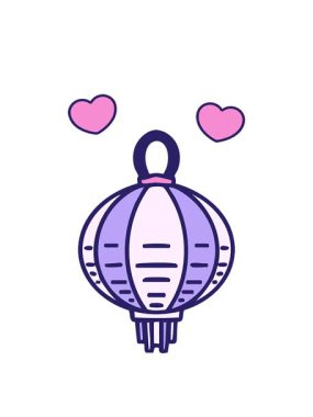 Geleneksel Japon zanaat tarzında yapılmış bir lambanın dönen kalp animasyonu.