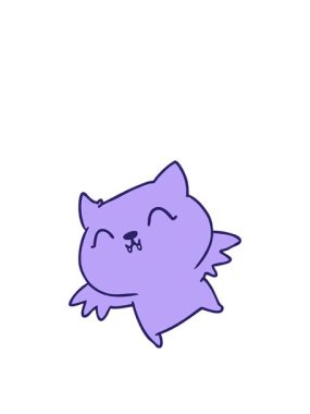 Sevimli bir kawaii yarasasının zıplama hareketi animasyonu