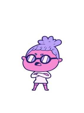 Sinirli kadın çiziminin hareketli animasyonu