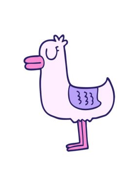 jiggle motion animation of cartoon sea gull