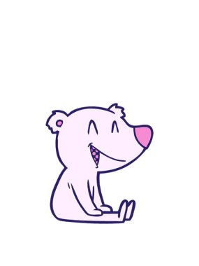 Oturan ayı çizgi filminin zıplama hareketi