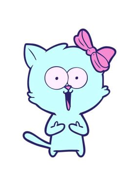 Çizgi film kedisinin hareketli animasyonu