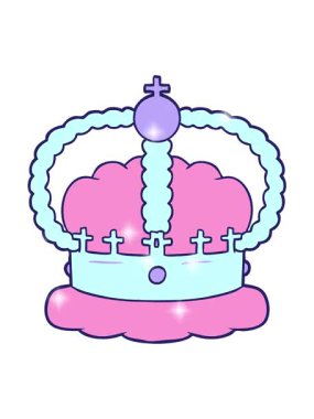 Karikatür taç çiziminin ışıltılı etkisi