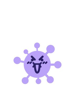 Yükselen ve yüzen ortalama gülen virüsün animasyonu