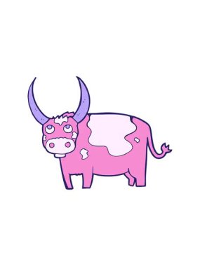 shivering motion animation of cartoon cow illustration