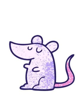 grunge desenli çizim çizgi film faresinin hareketli animasyonu