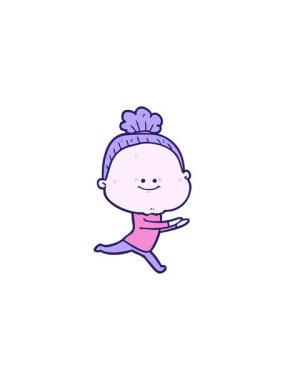 Mutlu yaşlı bir kadının karikatürünün satış animasyonu.