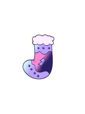 horizontally vibrating animation of cartoon christmas stocking