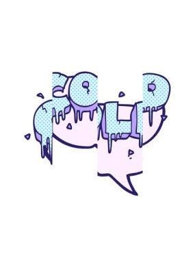 Freehand çizilmiş çizgi roman baloncuğu soğuk metin sembolünün bölünen hareket animasyonu