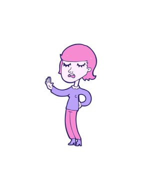 Karikatürist kadının göz ardı ettiği bir animasyon.