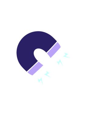 Bir mıknatısın düz renk retro çizgi filminin hareketli canlandırması