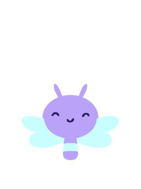 Sevimli çizgi film böcek tasarımının animasyonunu genişletiyorum