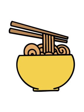 Çubuklu erişte kasesinin hareketli animasyonu.